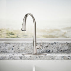 [Kohler] High-Arc Kitchen Faucet with Pull-Down Sprayer, 3-Function Spray Head, Stainless Steel Finish
