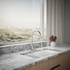 [Kohler] High-Arc Kitchen Faucet with Pull-Down Sprayer, 3-Function Spray Head, Stainless Steel Finish