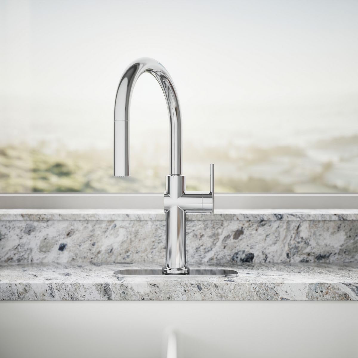 [Kohler] Pull-Down Kitchen Faucet with Multi-Function Spray Head, Polished Chrome Finish