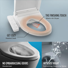 [TOTO] WASHLET C2 Electronic Bidet Toilet Seat with PREMIST and EWATER+ Wand Cleaning, Elongated, Cotton White - SW3074