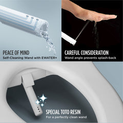 [TOTO] WASHLET C2 Electronic Bidet Toilet Seat with PREMIST and EWATER+ Wand Cleaning, Elongated, Cotton White - SW3074