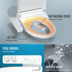 [TOTO] Electronic Bidet Toilet Seat with Heated Seat & SoftClose Lid, Elongated, Cotton White