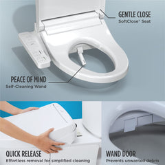 [TOTO] Electronic Bidet Toilet Seat with Heated Seat & SoftClose Lid, Elongated, Cotton White